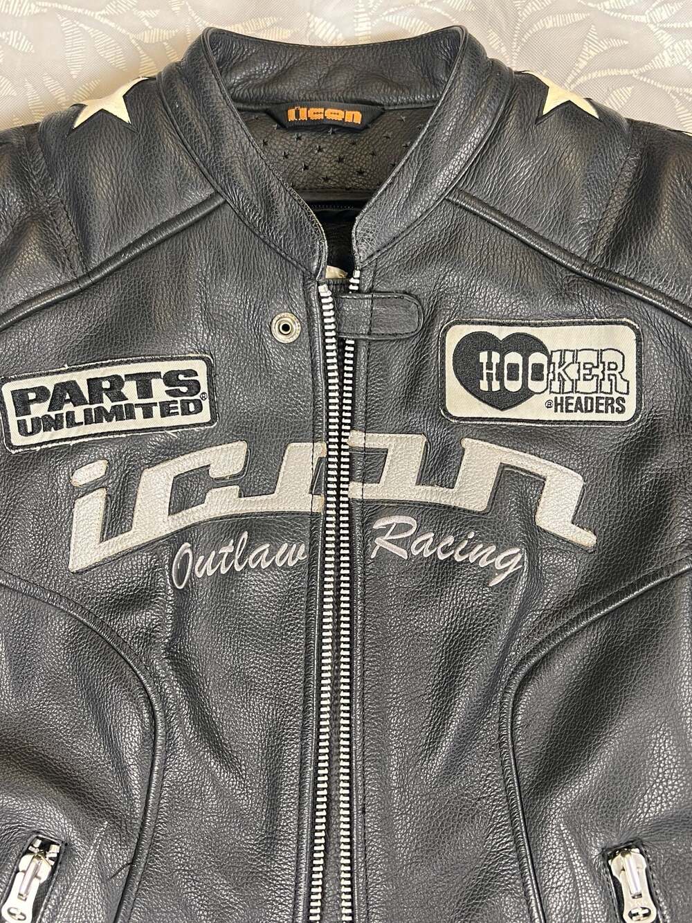 Icon Kitty Jacket Women's Vintage Leather Motorcycle Moto Jacket Size S